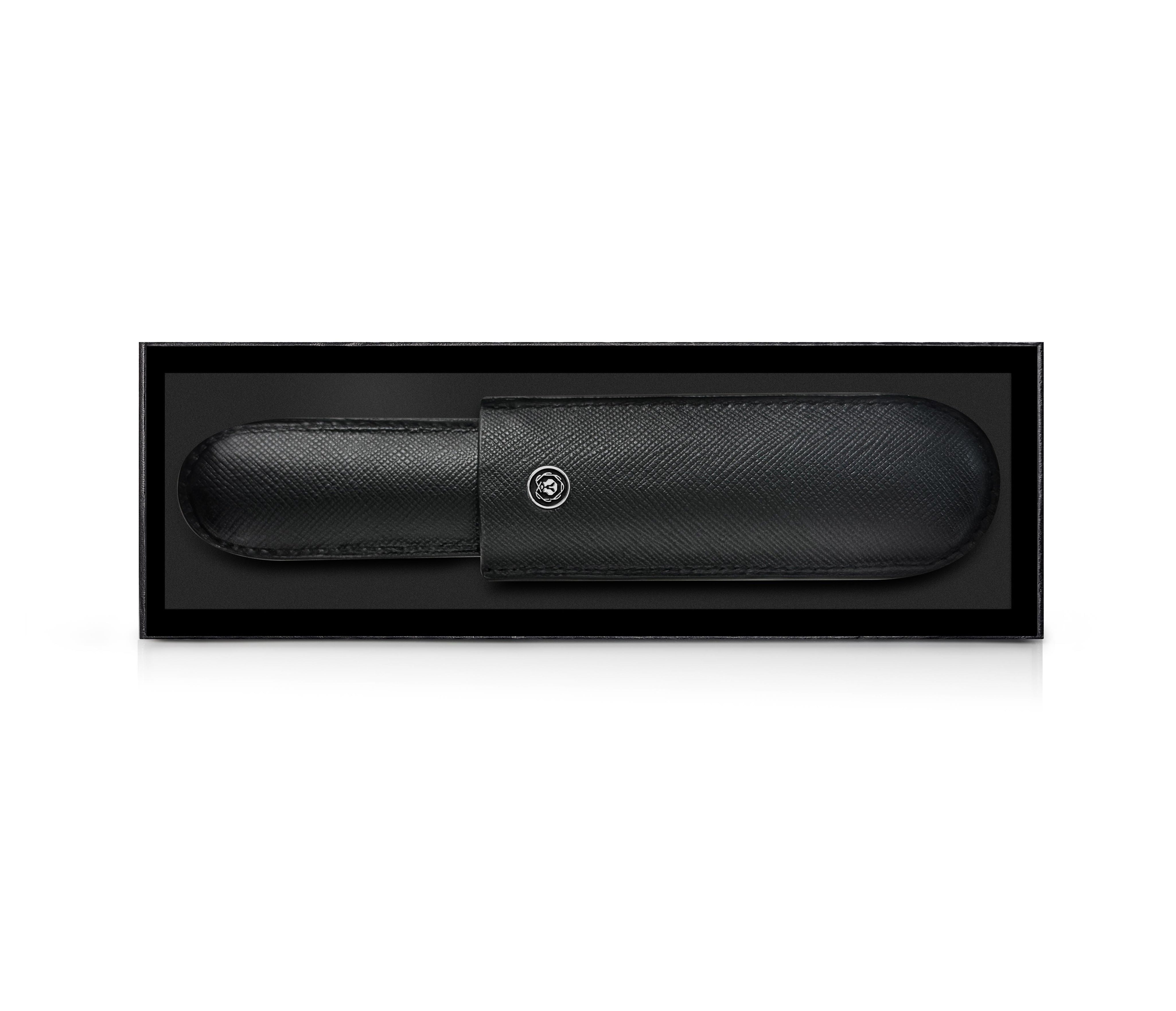 Estuche clásico de cuero negro para un bolígrafo Cross