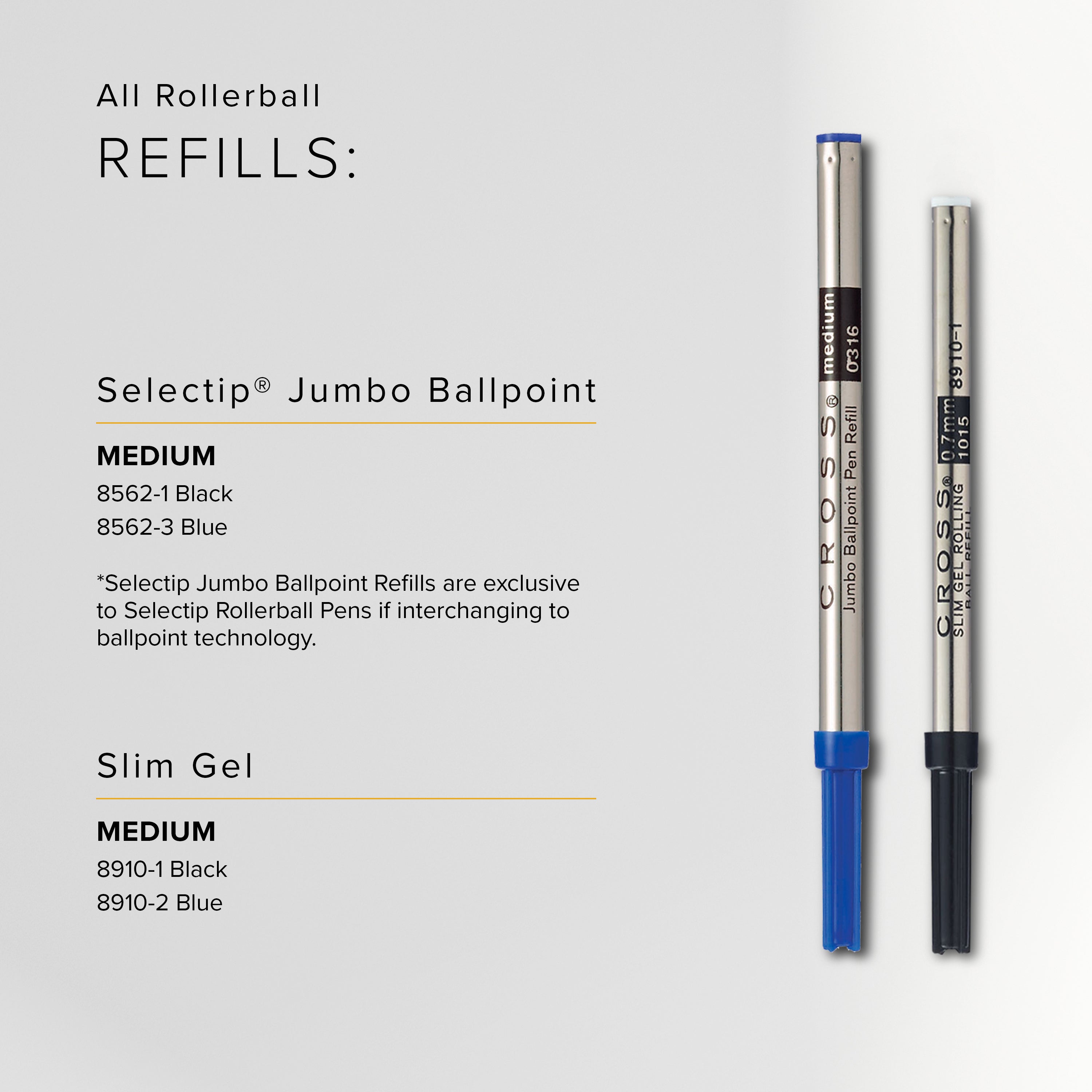 Repuesto gel para rollerball 0.7 mm Cross